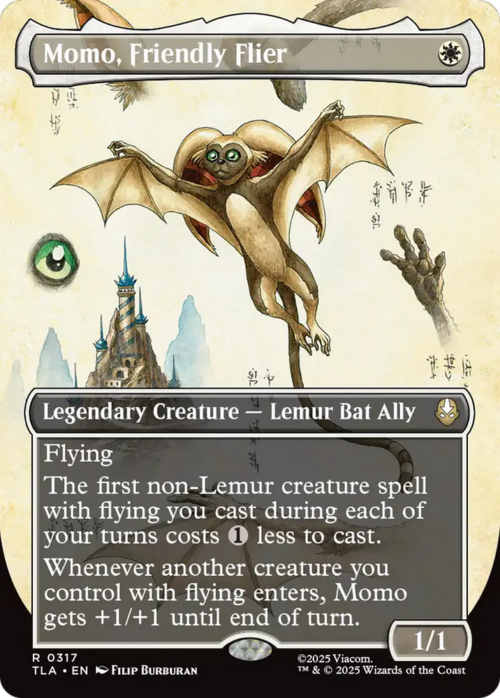 Momo, Friendly Flier (Borderless) [Avatar: The Last Airbender]