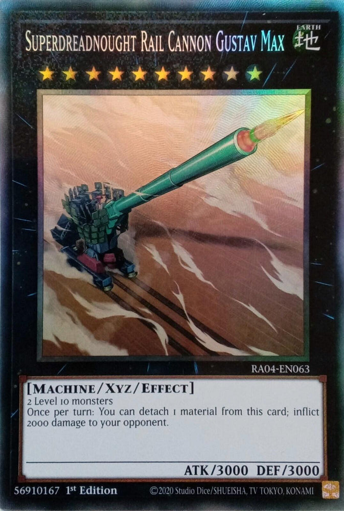 Superdreadnought Rail Cannon Gustav Max [RA04-EN063] Prismatic Collector's Rare