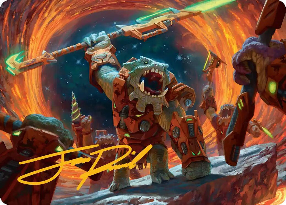 Frontline War-Rager Art Card (Gold-Stamped Signature) [Edge of Eternities Art Series]