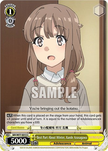 Best Part About Winter, Kaede Azusagawa [Rascal Does Not Dream of a Dreaming Girl]