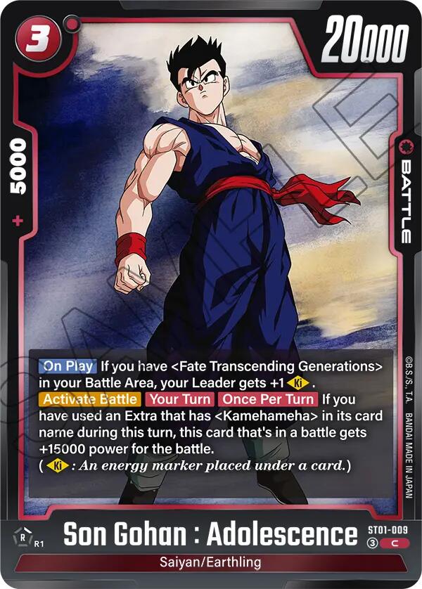 Son Gohan : Adolescence (ST01-009) [Story Booster 01]
